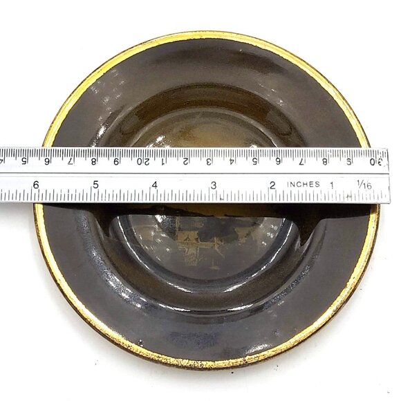 Ridgways England Souvenir Sepia Transferware Landscape Plate Brown Gold Trim - Picture 4 of 4